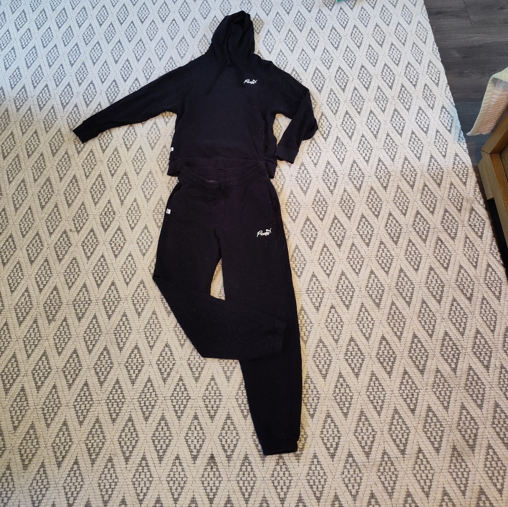 Puma Hoodie and Jogging Pants Set, Rainbow Sprinkles, Black